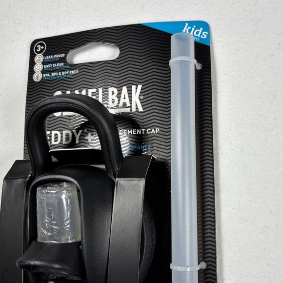 NEW Camelbak Eddy + Kids Black Replacement Cap & Straw - Picture 3 of 6